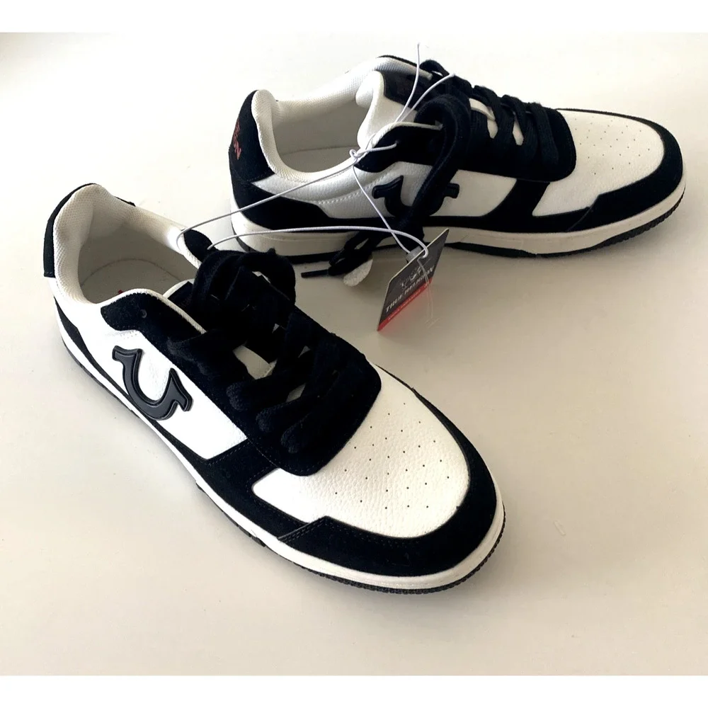 NWT True Religion TR JAY PBS Sneaker Men Black White Lace Up Low Top 8